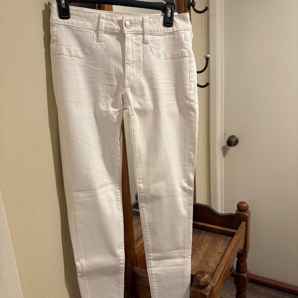 american eagle low rise jeggings sparkle white next level stretch size 6 regular - Picture 1 of 1